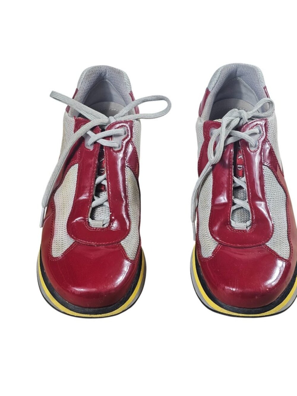 Prada Sport Patent Leather Red Sneakers Platform US 10.5 UK 9.5 EU 43.5